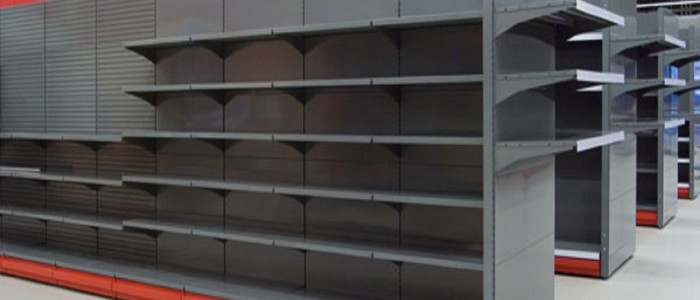 metāla veikala sienas plaukti ar gala moduli