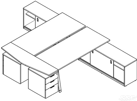 Office work desks layout 